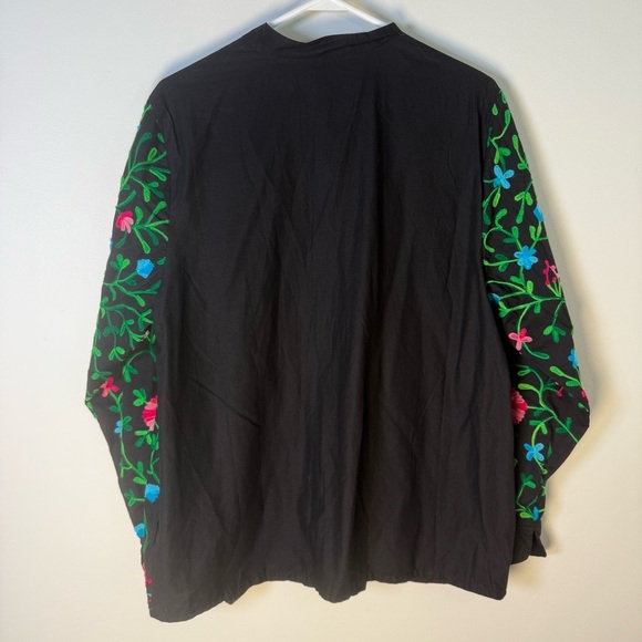 National Vibrant Embroidered Floral Lightweight Button Front Jacket Size Large - Picture 6 of 8